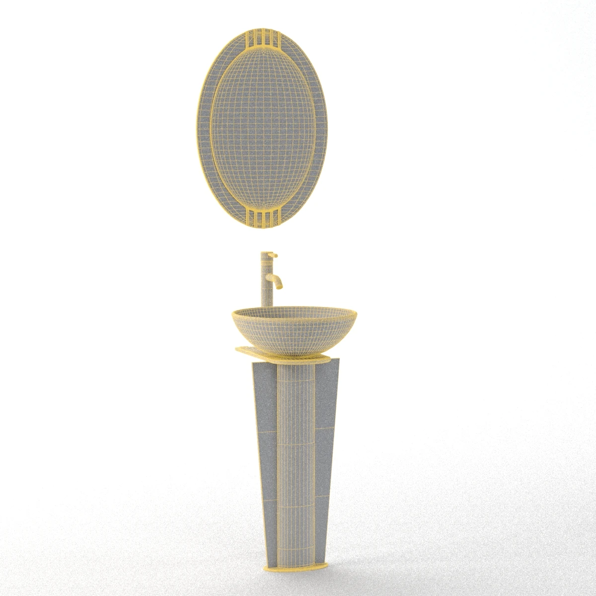 Fresca Vitale Modern Glass Bathroom Vanity With Mirror 3D Model_04